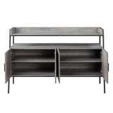 Samiya Gray Oak & Black Finish Tv Stand