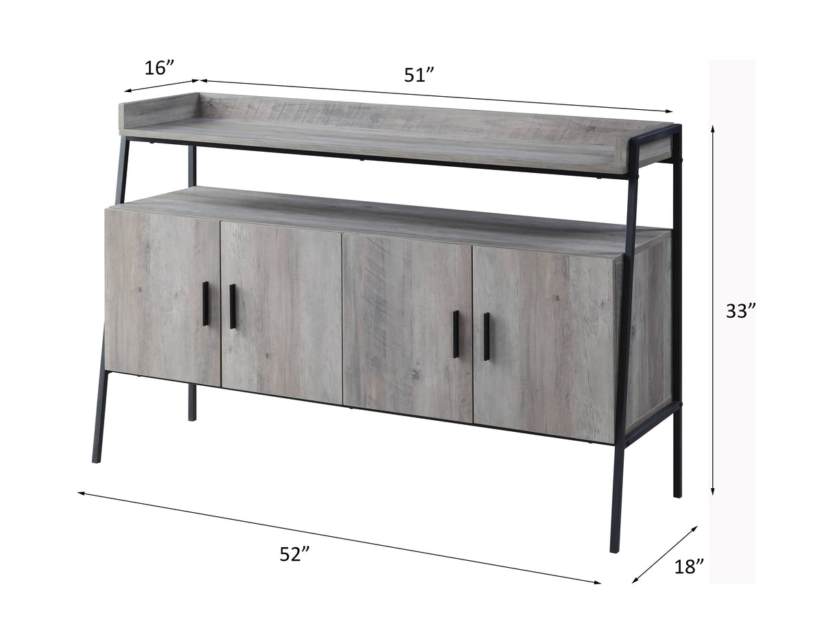 Samiya Gray Oak & Black Finish Tv Stand