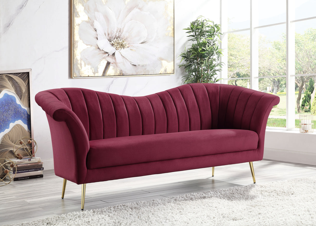 Callista Red Velvet Sofa