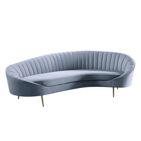 Ballard Light Gray Velvet Sofa