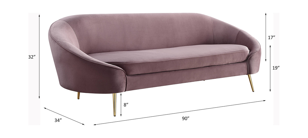 Abey Pink Velvet Sofa