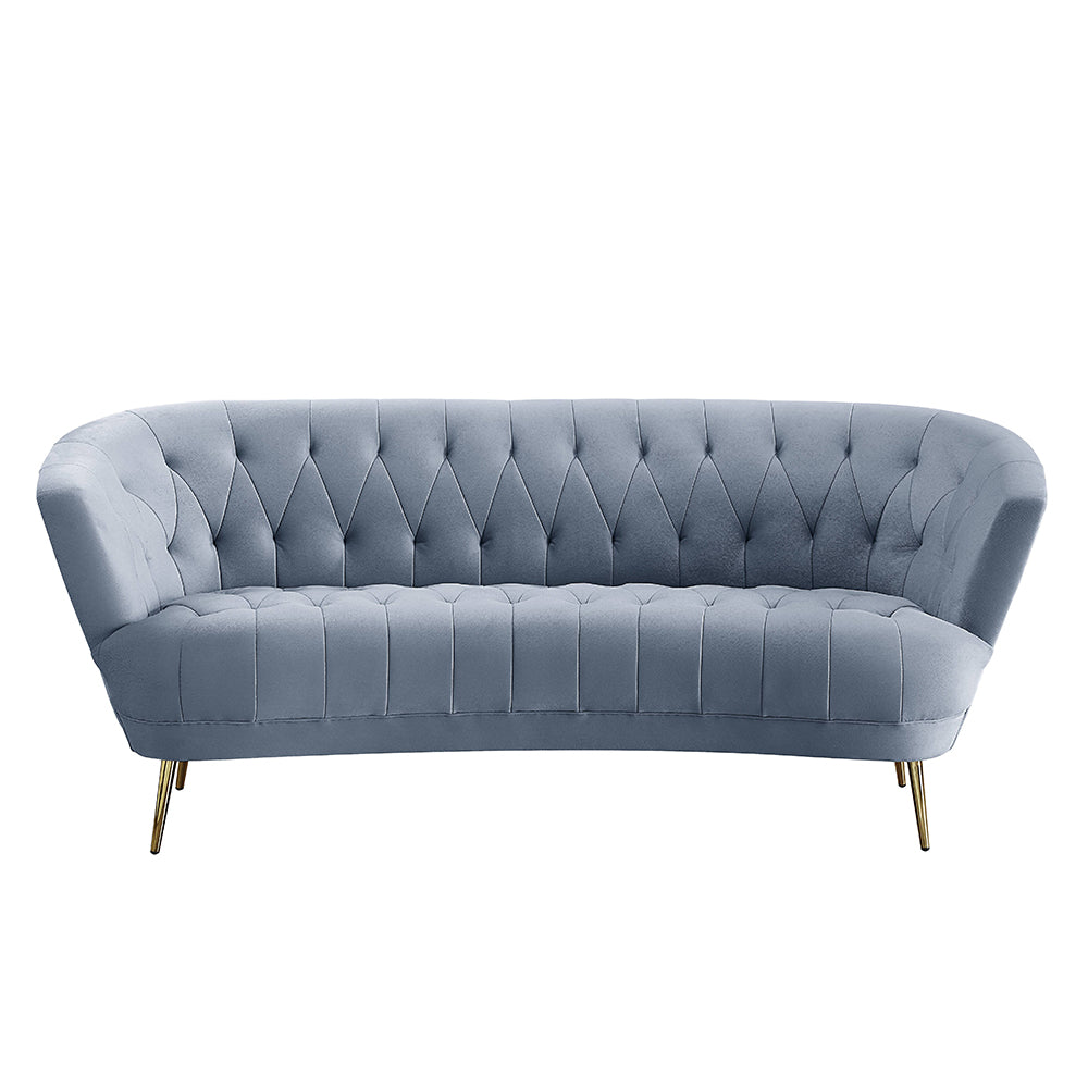 Bayram Light Gray Velvet Sofa