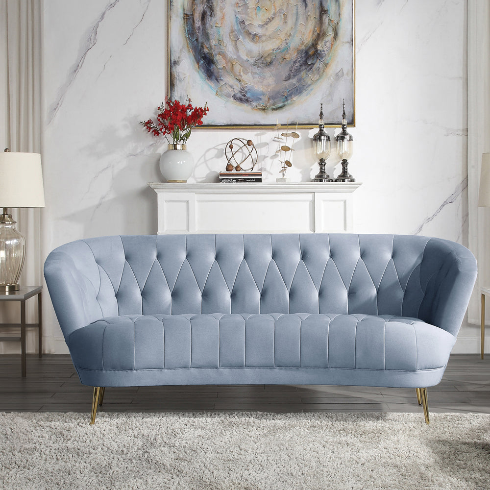 Bayram Light Gray Velvet Sofa