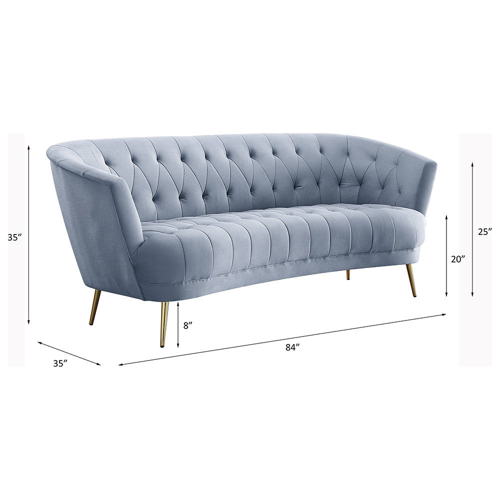 Bayram Light Gray Velvet Sofa