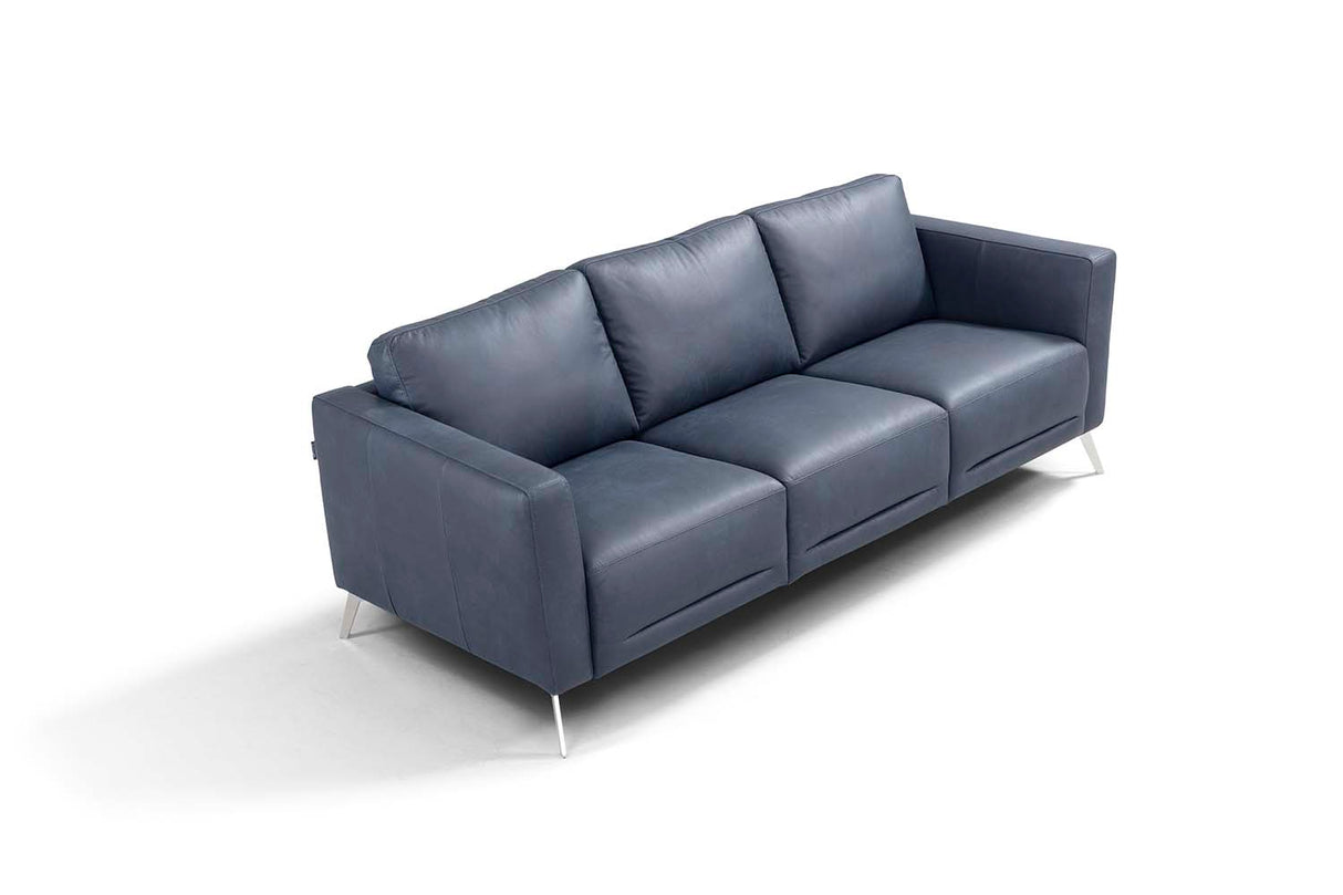 Astonic Blue Leather Sofa