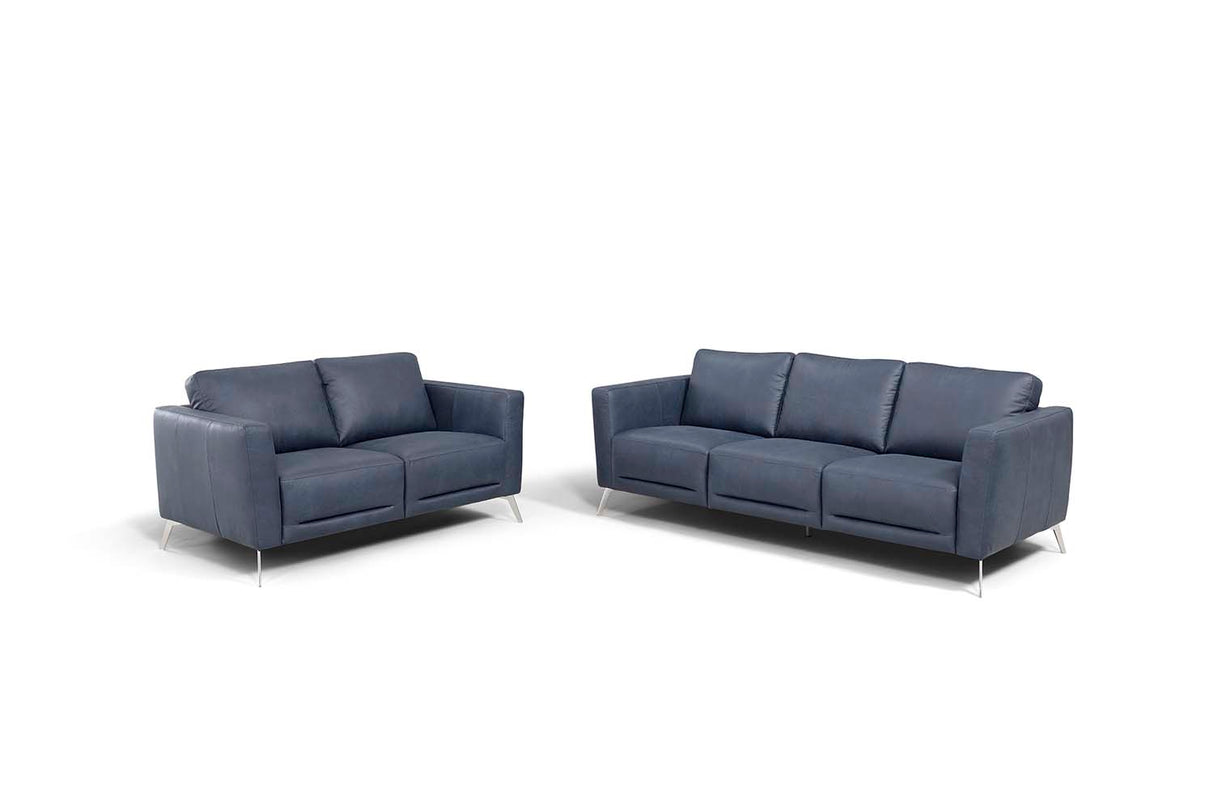 Astonic Blue Leather Sofa