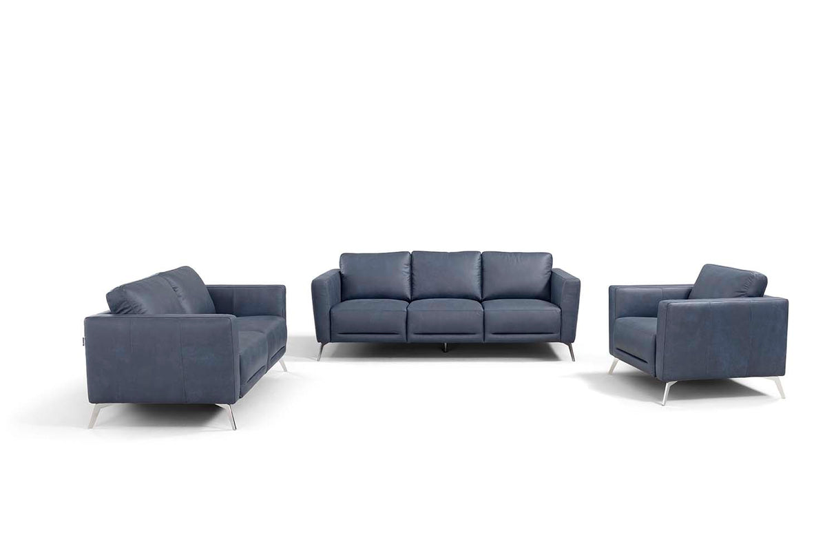 Astonic Blue Leather Sofa