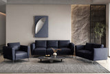 Astonic Blue Leather Loveseat