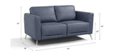 Astonic Blue Leather Loveseat