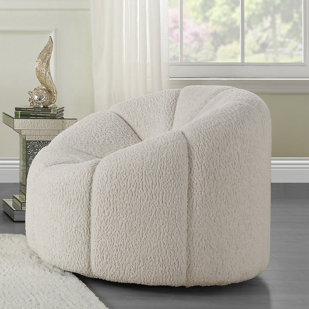 Osmash White Teddy Sherpa Chair