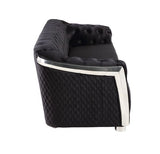 Pyroden Black Velvet & Chrome Finish Chair