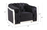 Pyroden Black Velvet & Chrome Finish Chair