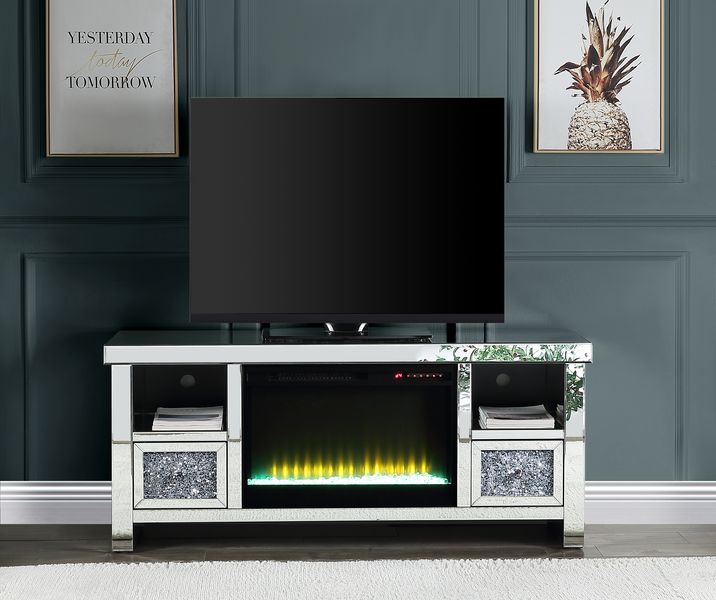 Noralie Mirrored & Faux Diamonds Tv Stand