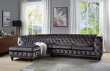 Atesis Dark Gray Velvet Sectional Sofa