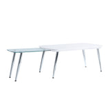 Acme White & Chrome Finish Coffee Table