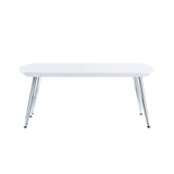 Acme White & Chrome Finish Coffee Table