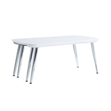 Acme White & Chrome Finish Coffee Table