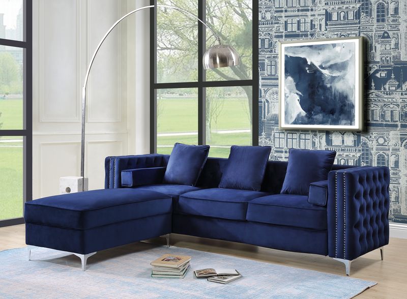 Bovasis Blue Velvet Sofa