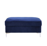 Bovasis Blue Velvet Ottoman