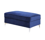 Bovasis Blue Velvet Ottoman