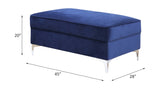 Bovasis Blue Velvet Ottoman