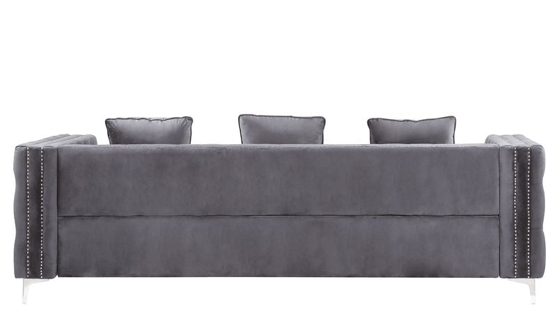 Bovasis Gray Velvet Sofa