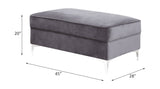 Bovasis Gray Velvet Ottoman