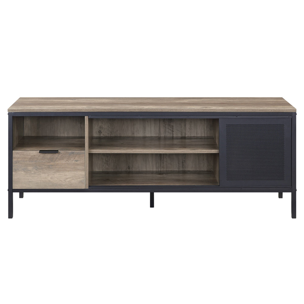 Nantan Rustic Oak & Black Finish Tv Stand