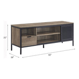 Nantan Rustic Oak & Black Finish Tv Stand