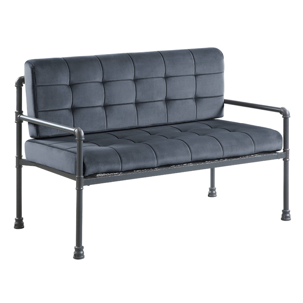 Brantley Gray Velvet & Sandy Gray Finish Loveseat