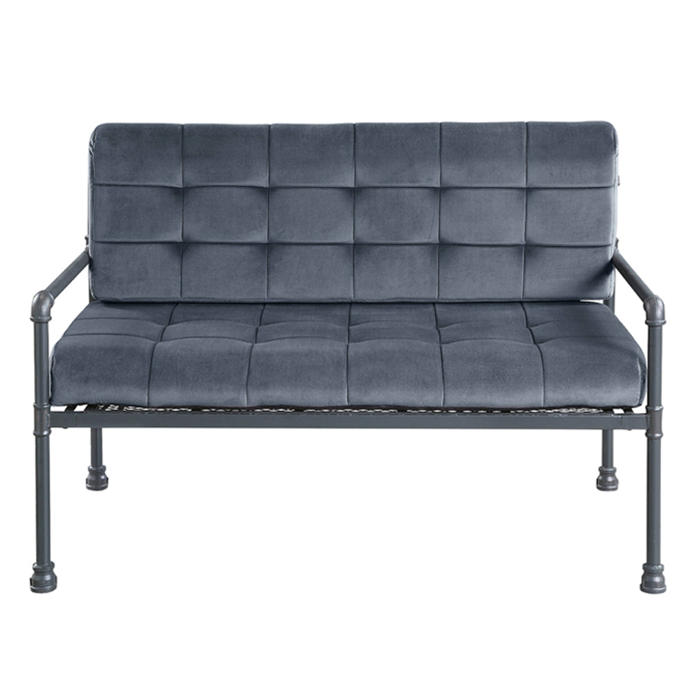 Brantley Gray Velvet & Sandy Gray Finish Loveseat