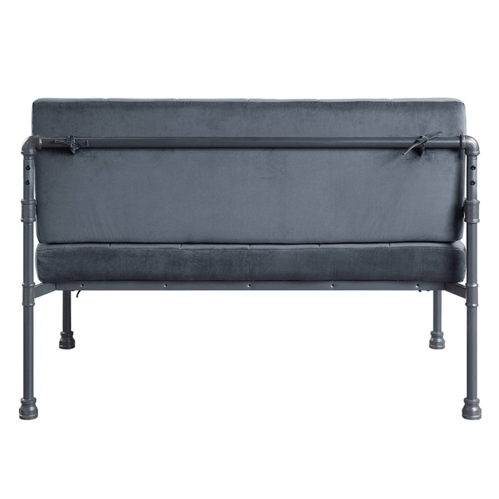 Brantley Gray Velvet & Sandy Gray Finish Loveseat