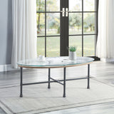 Brantley Clear Glass & Sandy Gray Finish Coffee Table