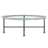 Brantley Clear Glass & Sandy Gray Finish Coffee Table