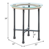 Brantley Clear Glass & Sandy Gray Finish End Table