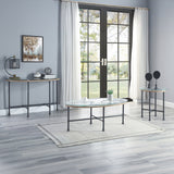 Brantley Clear Glass & Sandy Gray Finish End Table