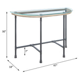 Brantley Clear Glass & Sandy Gray Finish Side Table