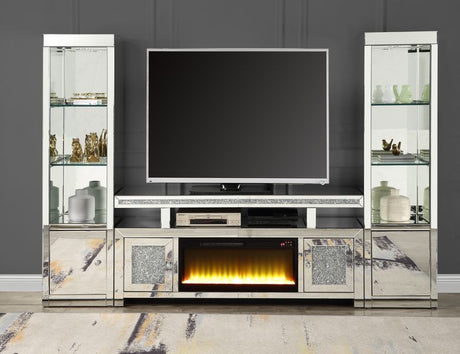 Noralie Mirrored & Faux Diamonds Tv Stand