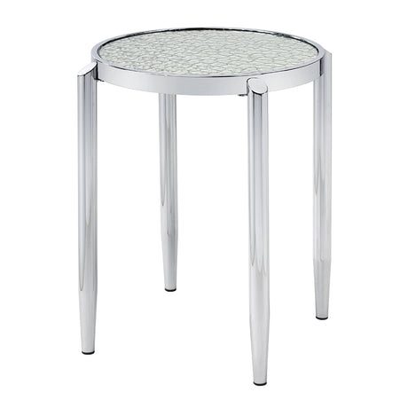 Abbe Glass & Chrome Finish End Table