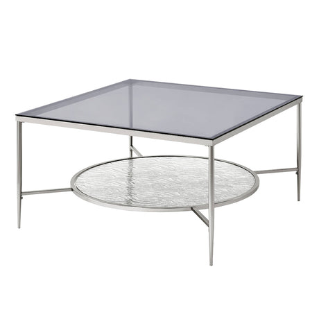 Adelrik Glass & Chrome Finish Coffee Table