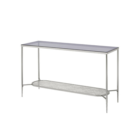 Adelrik Glass & Chrome Finish Accent Table