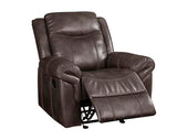 Lydia Brown Leather Aire Glider Recliner