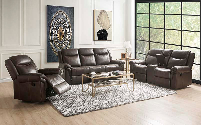 Lydia Brown Leather Aire Glider Recliner