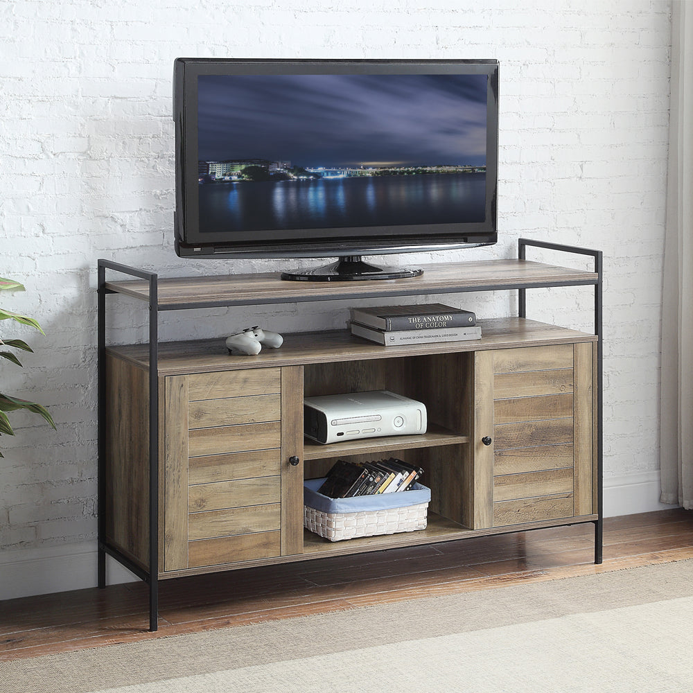 Baina Rustic Oak & Black Finish Tv Stand