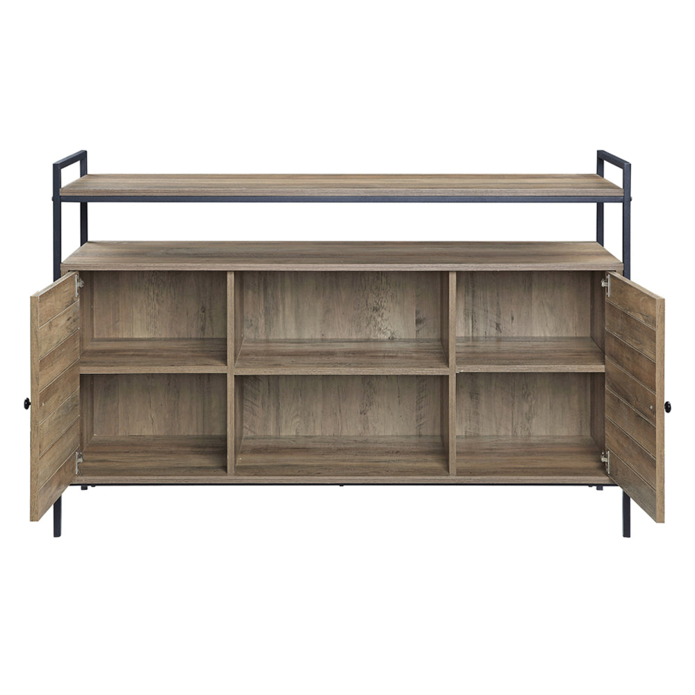 Baina Rustic Oak & Black Finish Tv Stand