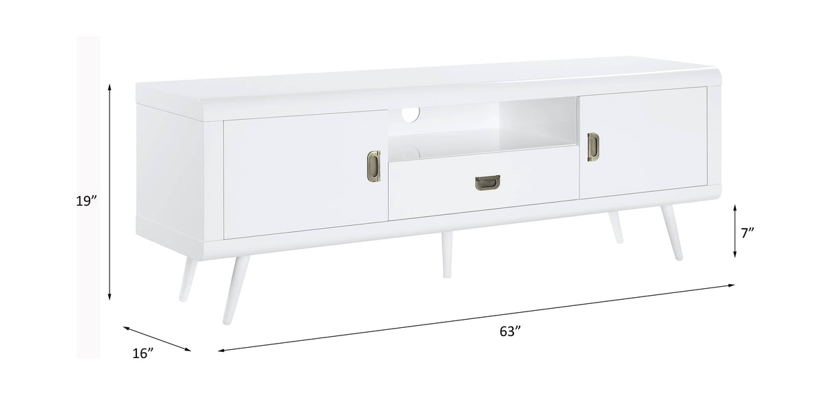 Pagan White High Gloss Finish Tv Stand