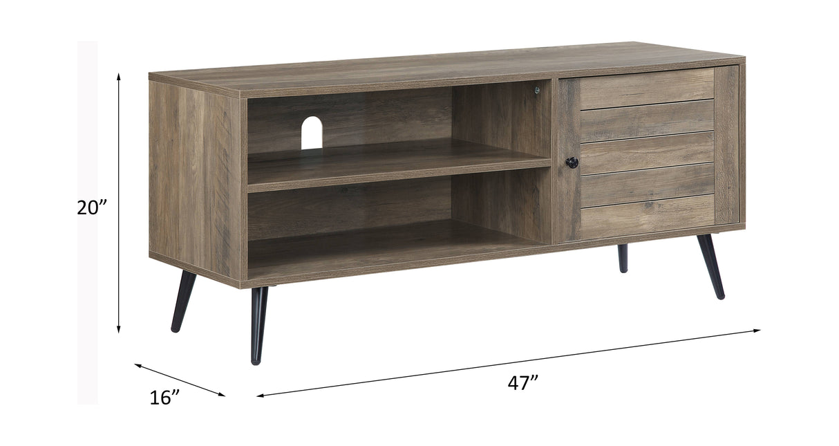 Baina Rustic Oak & Black Finish Ii Tv Stand