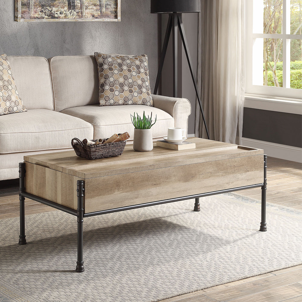 Brantley Oak & Sandy Black Finish Coffee Table