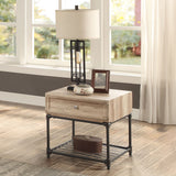 Brantley Oak & Sandy Black Finish End Table