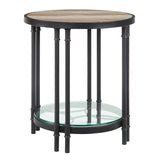 Brantley Oak & Sandy Black Finish End Table